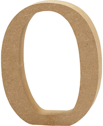 Creativ Company MDF Zahl 0 braun 13cm Basteln Dekoration
