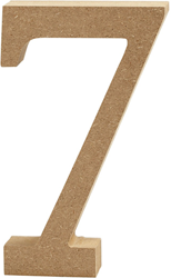 Creativ Company Holz Zahl 7 MDF Dekoration 13cm braun