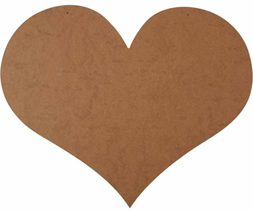 Creativ Company MDF Herz Basteldeko 50x40 cm braun zum Aufhängen
