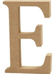 Creativ Company Holz Buchstabe E MDF Basteln 13 cm braun Dekoration
