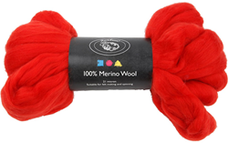 Creativ Company Merinowolle rot 100g - Filzen und Spinnen Bastelwolle