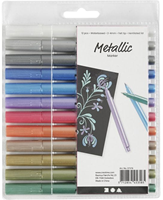 Creativ Company Metallic Marker Filzstifte 12 Farben metallic Set