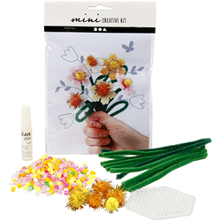 Creativ Company Blumen Bastelset - Kreatives Set mit Perlen und Pfeifenreiniger