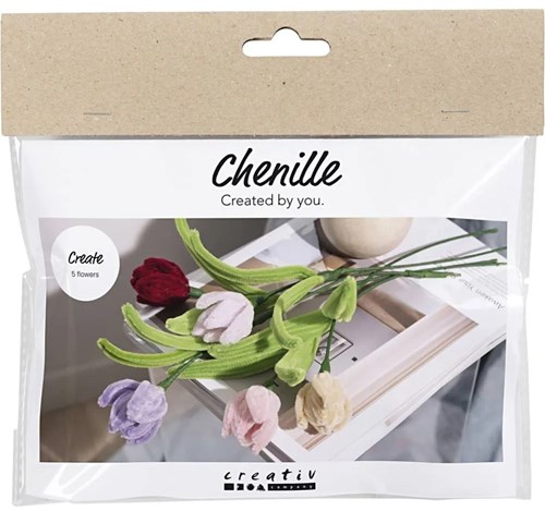 Creativ Company Bastelset Blumen Chenilledraht buntes Hobbyset