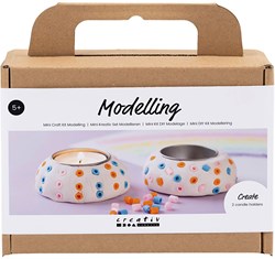 Creativ Company Bastelset Modelliermasse Kerzenhalter Kinder Set