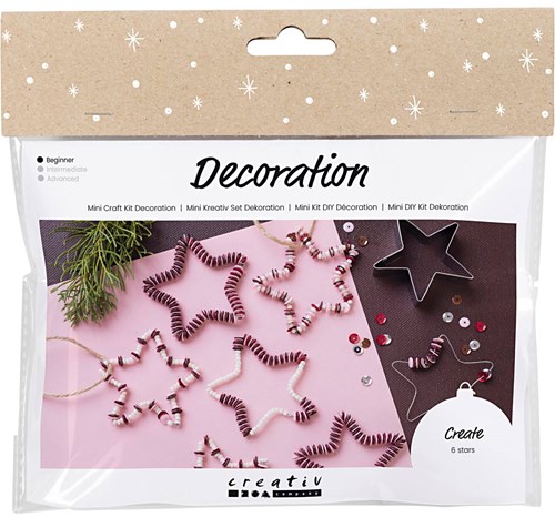 Creativ Company Bastelset Weihnachtssterne Dekoration mit Perlen und Pailletten