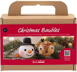 Creativ Company CC Mini Hobbyset Weihnachtskugeln Rentier und Schneemann