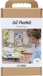 Creativ Company Hobbyset Ölpastell Blumen 24 Farben kreatives Zeichnen
