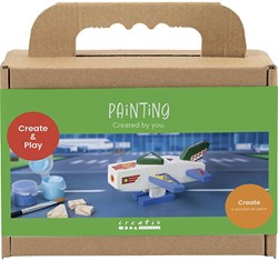 Creativ Company Malset Flugzeug Bastelset blau grün kreatives Spielzeug
