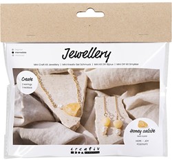 Creativ Company Schmuck Bastelset - Honigcalcit Halskette und Ohrringe