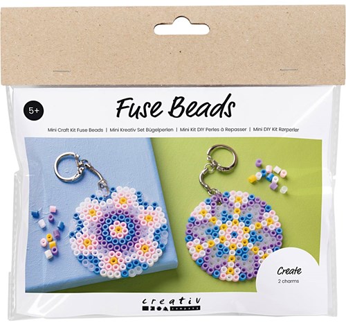 Creativ Company Bügelperlen Set - Bastelset Schlüsselanhänger Tasche Perlen