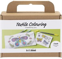 Creativ Company Bastelset Textil Dekorieren Schmetterlinge Pastellfarben - Kreativset