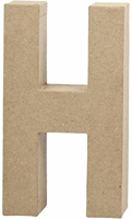 Creativ Company Pappmaché Buchstabe H - Bastelmaterial 20,5cm braun