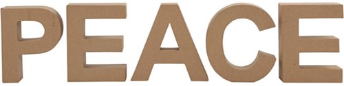 Creativ Company Deko Buchstaben Pappmaché Peace Set 5 Stück