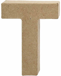 Creativ Company Buchstabe T Papier-mache Basteldeko 10 cm braun