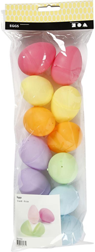 Creativ Company CC Plastikeier h: 6cm Pastell 12 Stück