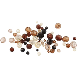 Creativ Company Facettierte Perlen Gold - Kunststoff Perlenmix 4-12 mm 170 Stück