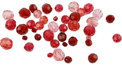 Creativ Company Kunststoff Facettierte Perlenmix Rot Harmonie 45 Gramm Perlen