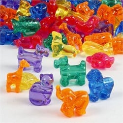 Creativ Company CC Kunststoffperlen Figuren 25 mm Multi ca. 220 Stück
