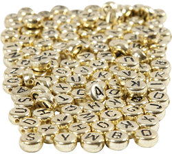 Creativ Company CC Kunststoff-Buchstabenperlen 7 mm Gold 200 Stück
