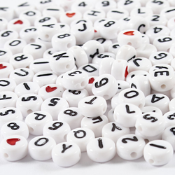 Creativ Company Buchstabenperlen Kunststoff weiß 7mm 200 Stück Perlen