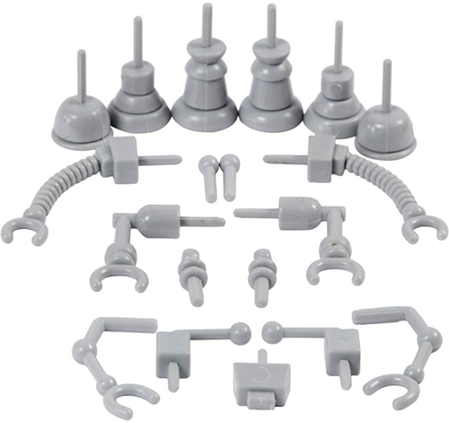 Roboterteile, grau, Abm. 0,5-6 cm, 19 Stück/ 1 Karton