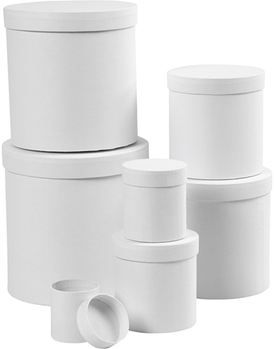 Creativ Company CC runde Boxen-Set, 7-teilig, H: 7,5–22,7 cm, T: 7–22 cm