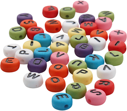 Creativ Company Buchstabenperlen Spielzeug 7 mm bunt Alphabet Perlen