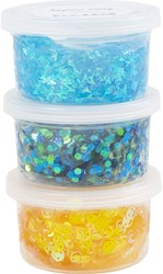 Creativ Company Knete Sequin Clay blau grün Harmonie 3x60g Basteln