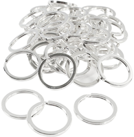Creativ Company Schlüsselring 28 mm versilbert 50 Stück Schlüsselanhänger