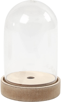 Creativ Company Glasglocke Dekoration auf Holzsockel transparent 12,5 cm