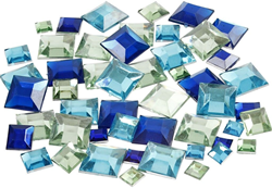 Creativ Company Strasssteine quadratisch Bastelsteine Blau Harmonie 360 Stück