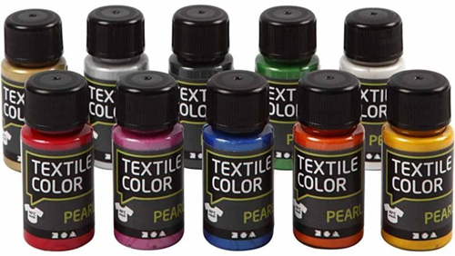 Creativ Company Textilfarbe Set Metallic Perlmutt 10 Farben 10x50ml