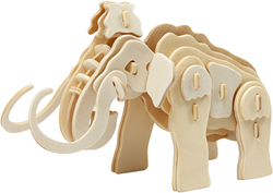 Creativ Company 3D Puzzle Mammut Holz-Bausatz 19x8,5x11 cm