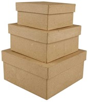 Creativ Company CC Quadratische Boxen H: 5+6+7,5 cm
