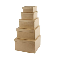 Creativ Company Quadratische Hutschachteln Papiermaché Set 5 Stück Basteln Dekoration