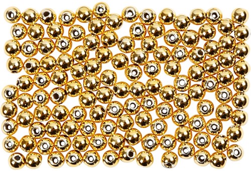 Creativ Company Perlen gold 150 Stück - Kunststoffperlen Wachsoptik