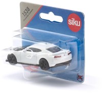 Siku Spielzeugauto Chevrolet Camaro weiß mit Anhängerkupplung und Motorhaube zum Öffnen-3