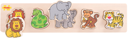 BigJigs Holz Safari Puzzle - Chunky Lift and Match - 5 Teile