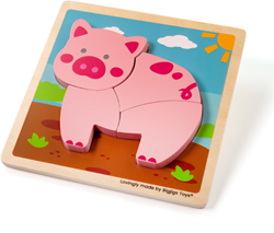 Bigjigs Chunky Lift Out Schwein Puzzle