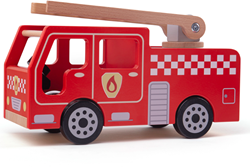 BigJigs Holz Feuerwehr Spielzeugauto - Leiterwagen - 28cm