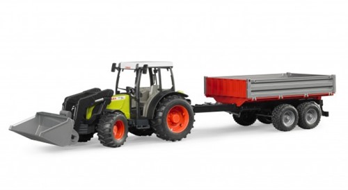 Bruder Claas Nectis met voorlader en aanhanger
