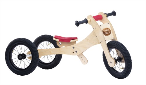 Trybike Holz Laufrad 4-in-1 Rot