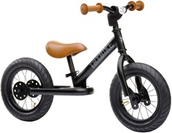 Trybike Laufrad Stahl matt schwarz mit braunen Griffen und Sattel - Zweirad