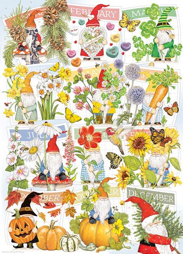 Cobble Hill Puzzle A Happy Gnome Life - 1000 Teile Puzzle Spaß
