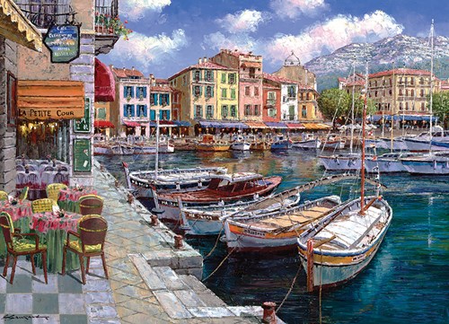 Cobble Hill Puzzle Cafe in Cassis - 1000 Teile Puzzlespaß