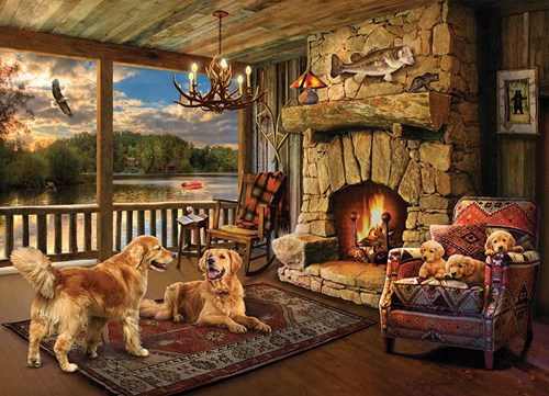 Cobble Hill Puzzle Lakeside Cabin - 1000 Teile Natur Motiv Puzzle
