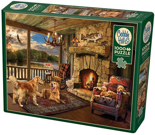 Cobble Hill Puzzle Lakeside Cabin - 1000 Teile Natur Motiv Puzzle-2