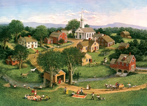 Cobble Hill Puzzle Picnic by the Bridge - 1000 Teile Landschaftsspiel