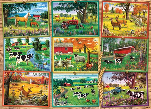 Cobble Hill Puzzle Bauernhof-Postkarten - 1000 Teile Puzzle Spiel